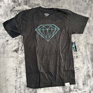 Diamond‎ Supply Co. Black T-Shirt with Teal Diamond Logo Sz Small NWT